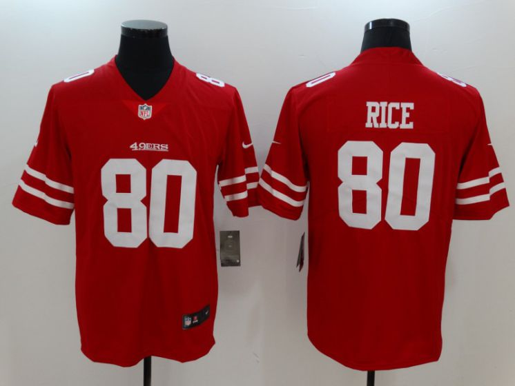 Men San Francisco 49ers 80 Rice Red Nike Vapor Untouchable Limited NFL Jerseys